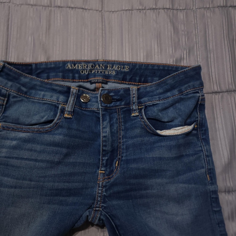 American Eagle Outfitters Jeans Womens 6 Blue Super Stretch Jegging 30 Inseam - Picture 2 of 16